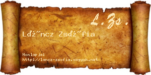 Láncz Zsófia névjegykártya