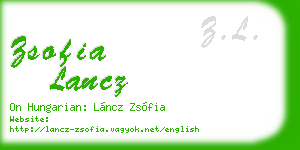 zsofia lancz business card