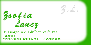 zsofia lancz business card